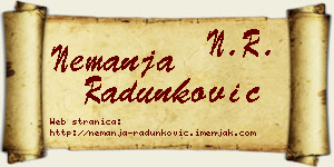 Nemanja Radunković vizit kartica